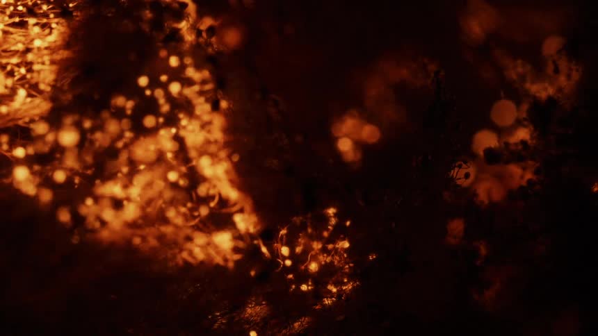 A fire begins to spread