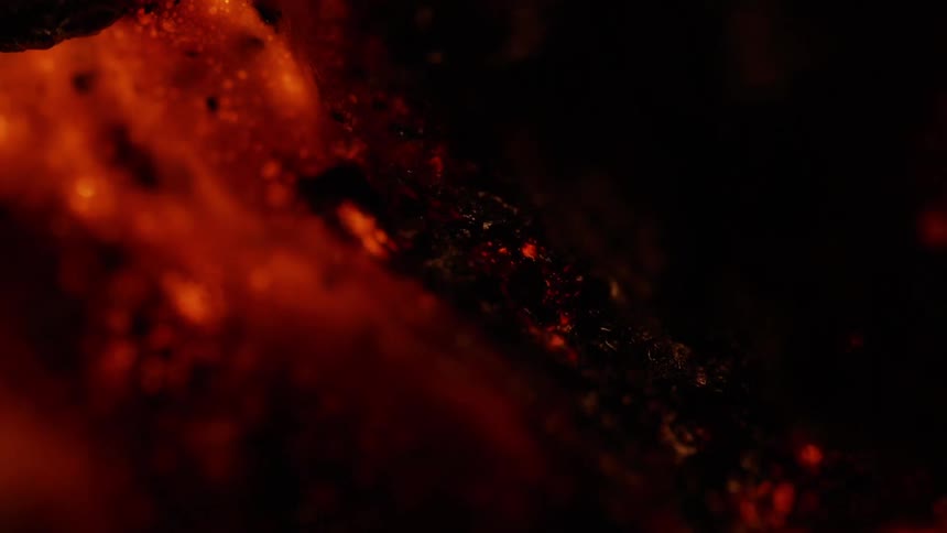 Red hot molten lava bubbles