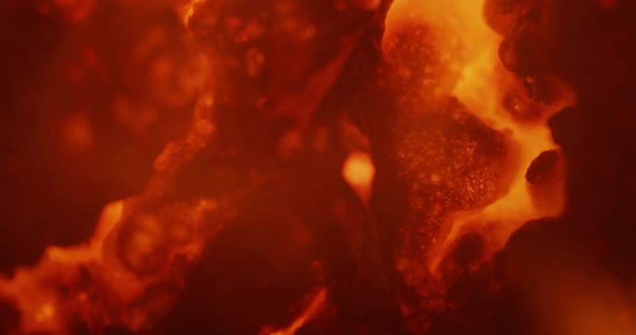 An organic substance is being boiled by fire and heat