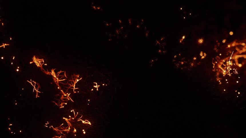 A fire begins to spread