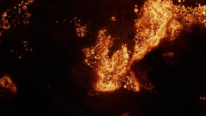 A fire begins to spread