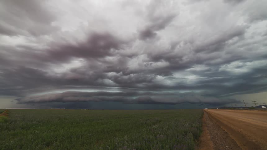 Clouds are rolling across the sky