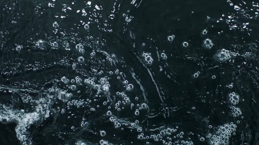 Water swirling and bubbling