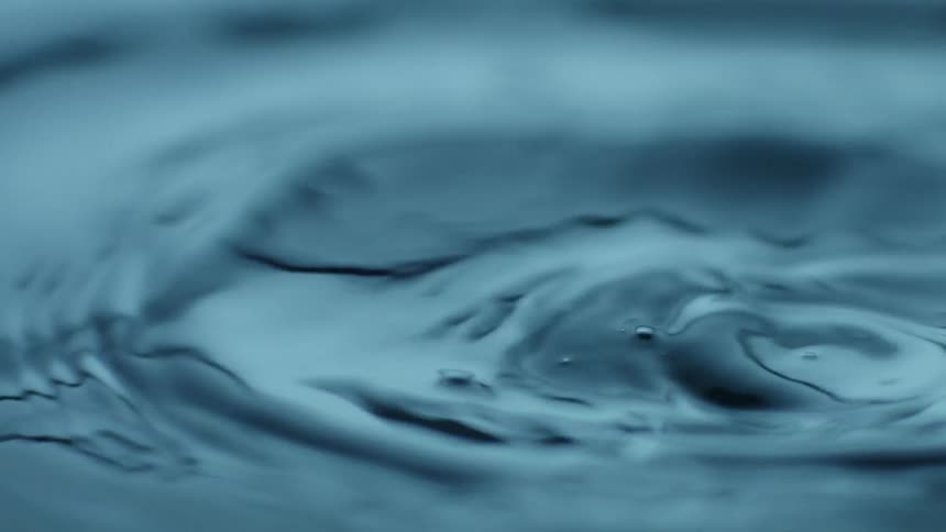 Water droplets splash in a pool