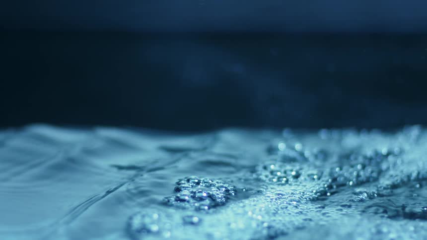 The waves move causing bubbles to form