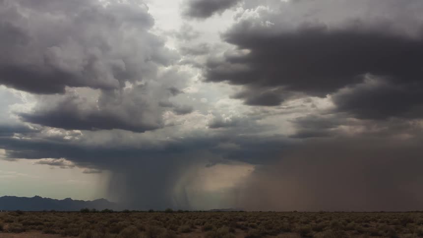 Time lapse of a violent storm moving over a rural area