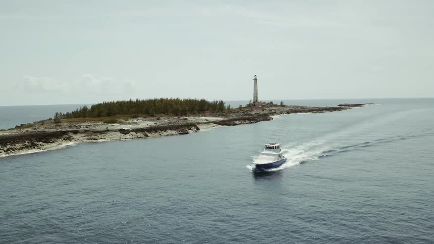 Boat cruises on the open water