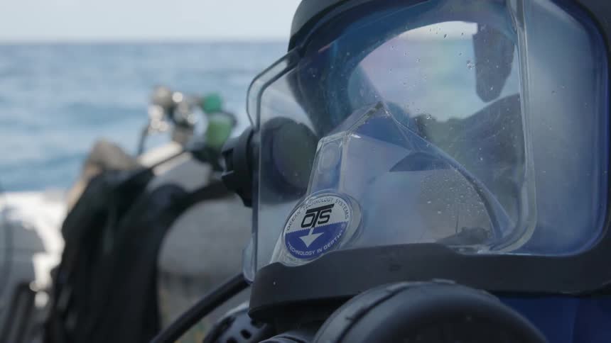 Diving equipment is on a boat