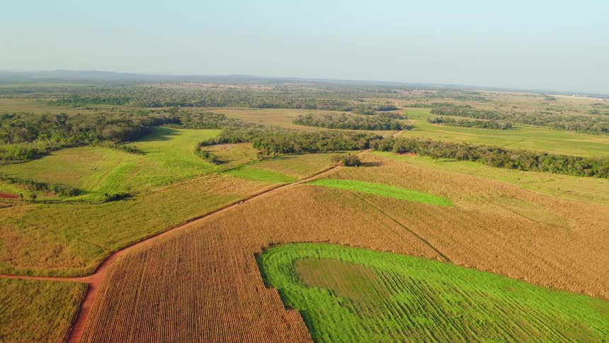 The long green fields lead on into the distance