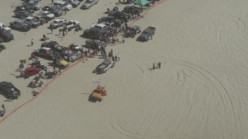 A group of people in a desert