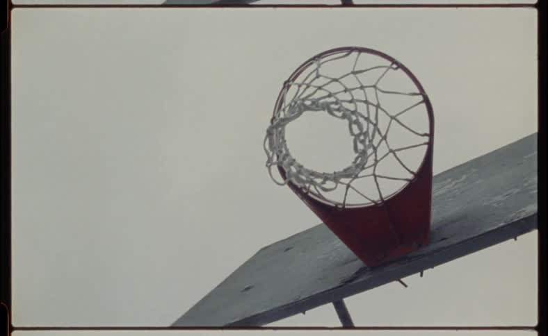 Basketball hoop on an overcast day