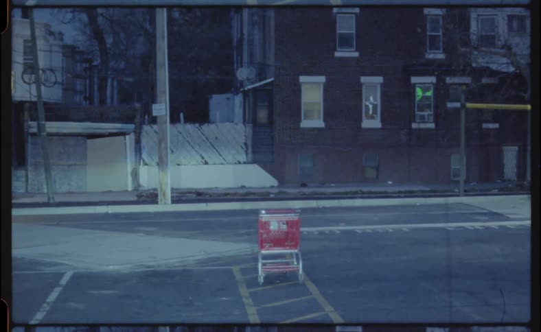 There is a single sign in the street