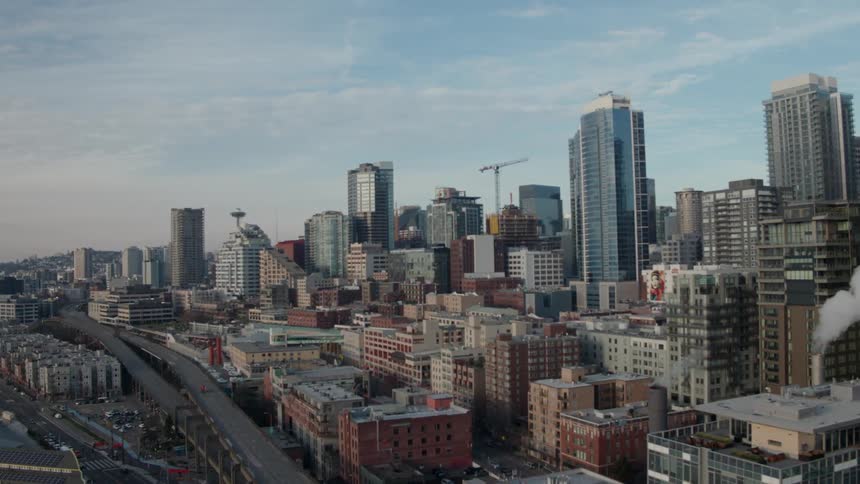 Skyscrapers and buildings of the Seattle waterfront