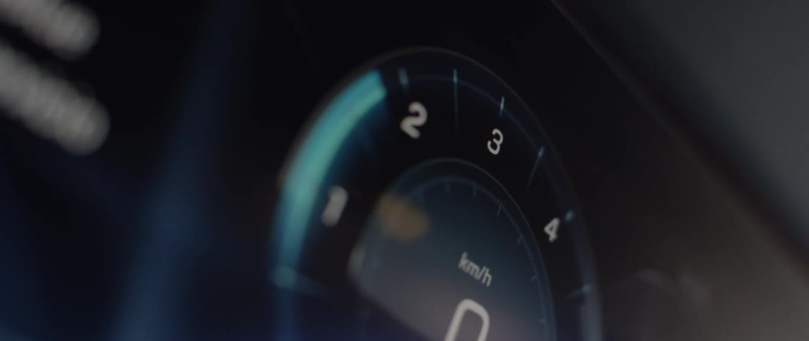 A tachometer is displaying the rotation speed of a vehicle's engine