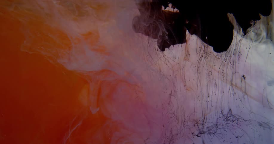 The water is cloudy with colored ink