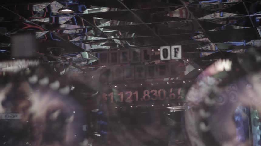 There is a large display in the casino flashing numbers