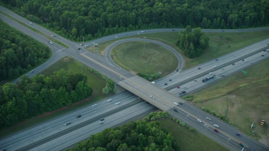 Cars drive on a highway