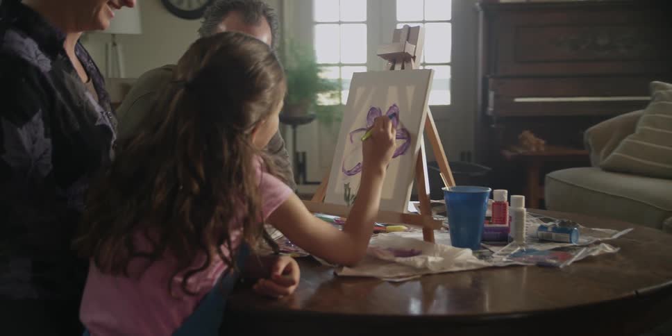 A person painting a picture