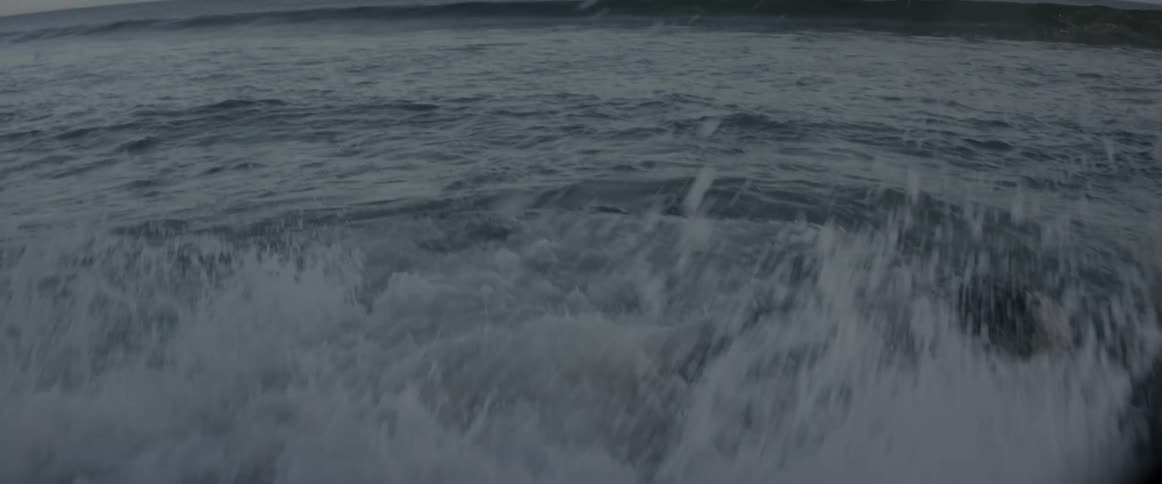 Ocean waves splash over a seal on the rocks