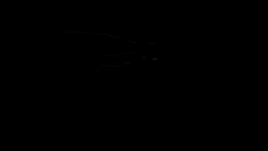 Lightning flashes in the night sky