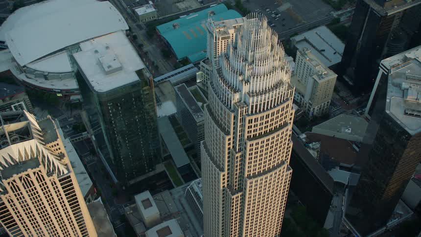 Skyscrapers stand tall in a city