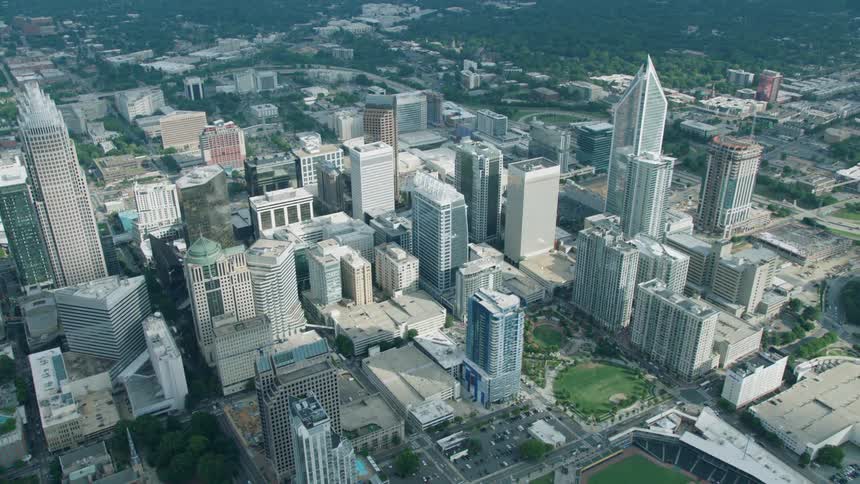 The city is full with many tall buildings