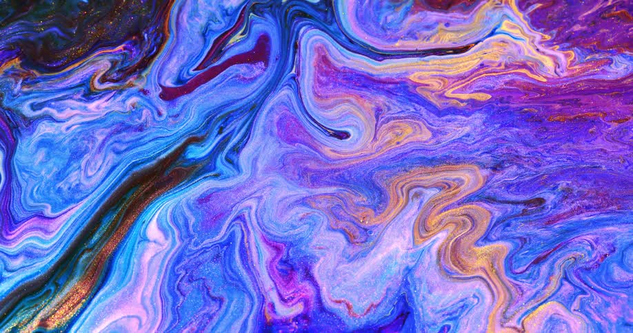 Colorful paint swirls and flows