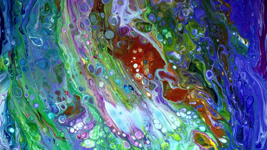 Colorful paints swirls and flows