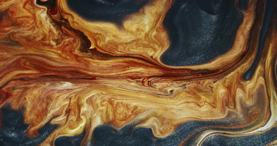 The gold and black paint mixes together