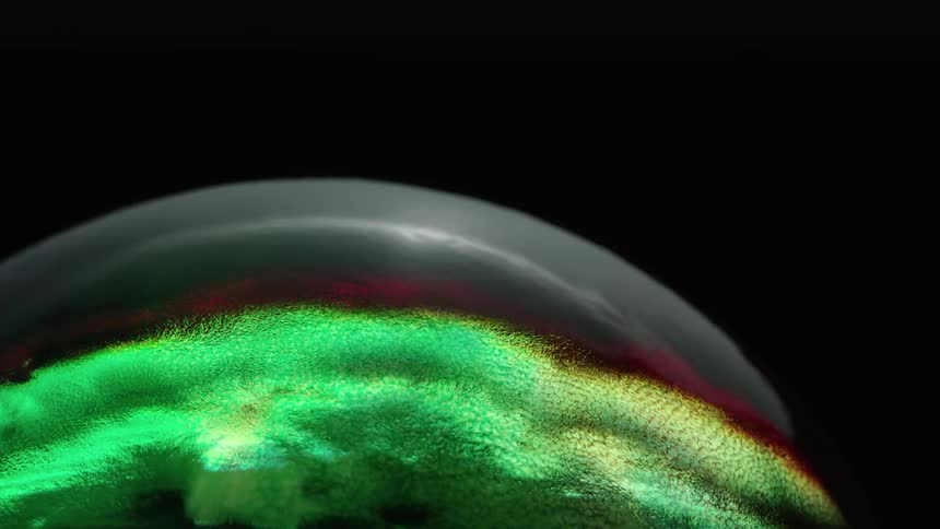 Colors and images are projected onto an orb