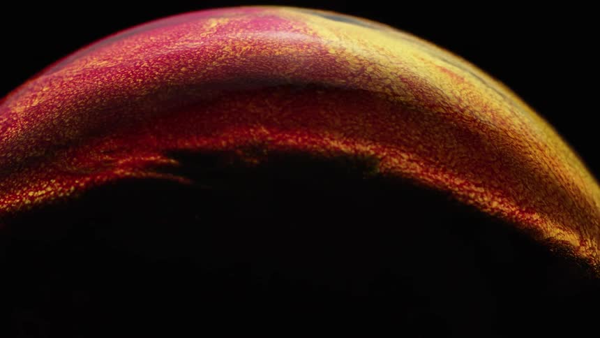 Color and light are fluorescing on a convex surface