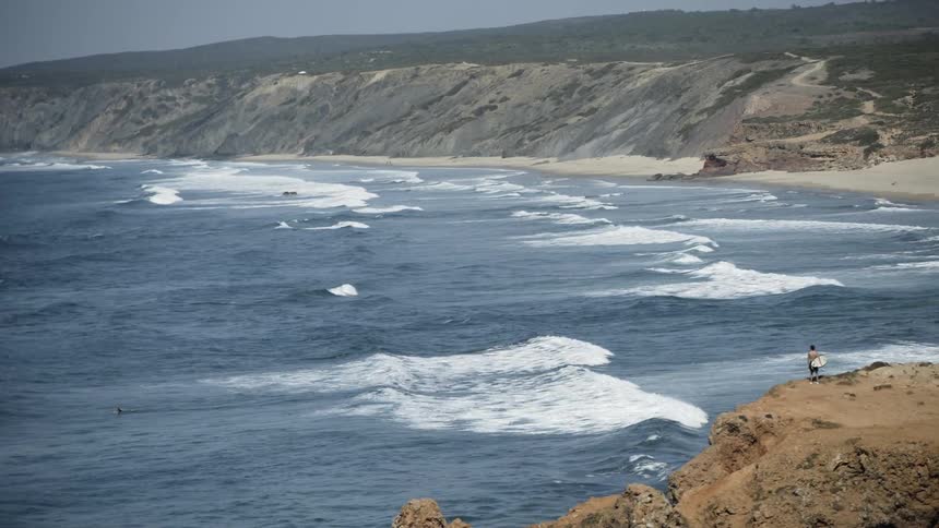 Ocean waves wash ashore