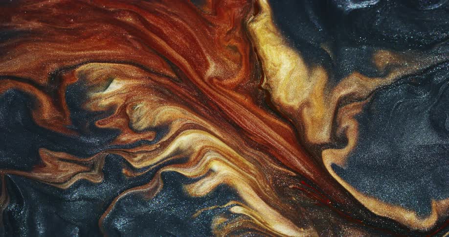 A river of orange flows into yellow and black