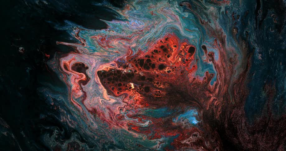 Colorful paint swirls and flows