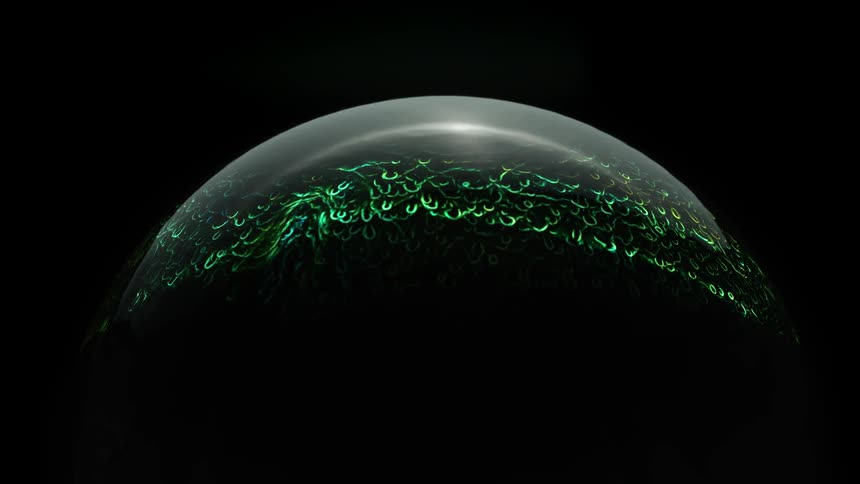 Lights and images are projected onto a sphere
