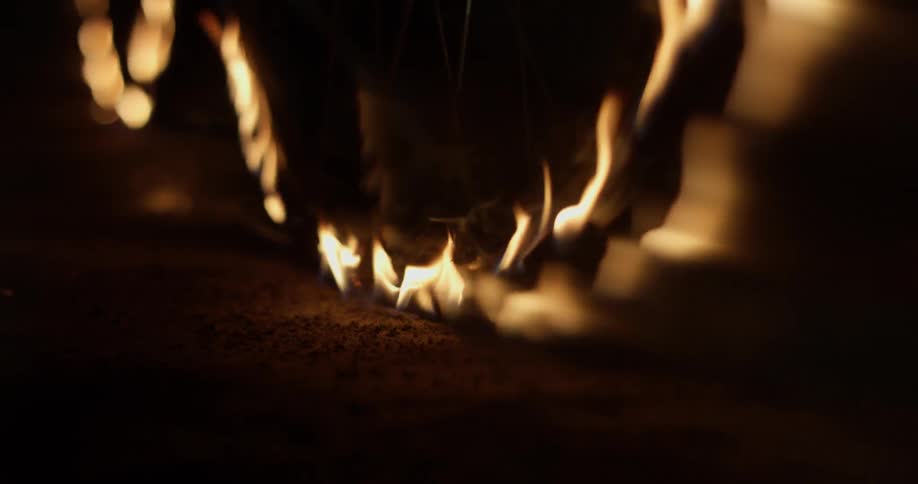 Close up of wood burning