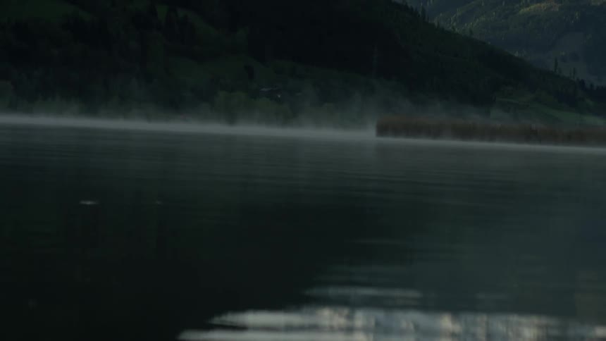 Water ripples on a mountain lake
