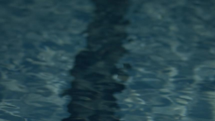 The water in the pool is rough and wavy