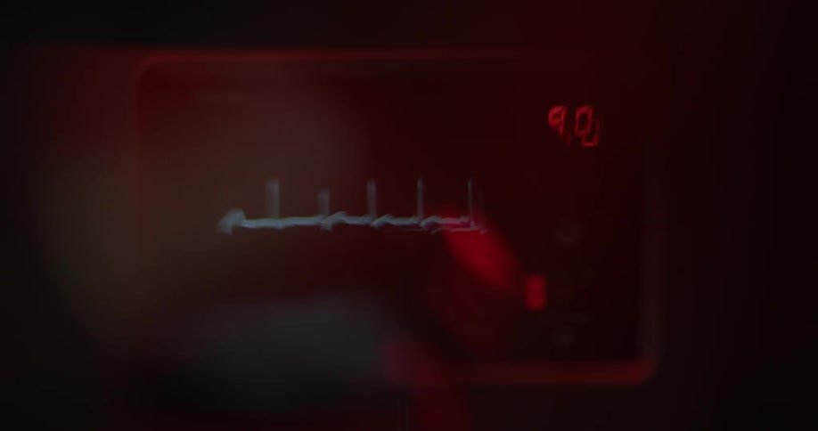 A heartbeat is displayed on a monitor