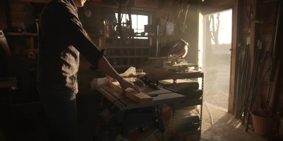 A man is working in his shop
