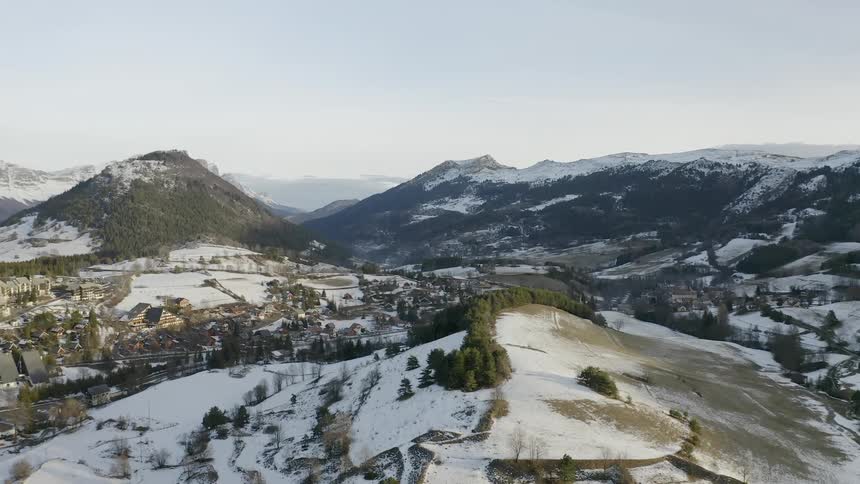 Snow covered mountains on a sunny day