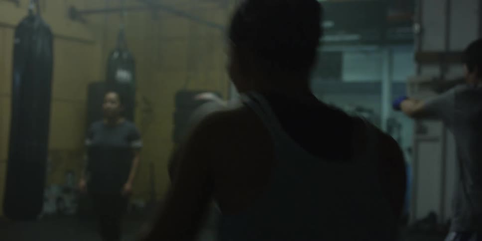 People are shadowboxing in the gym