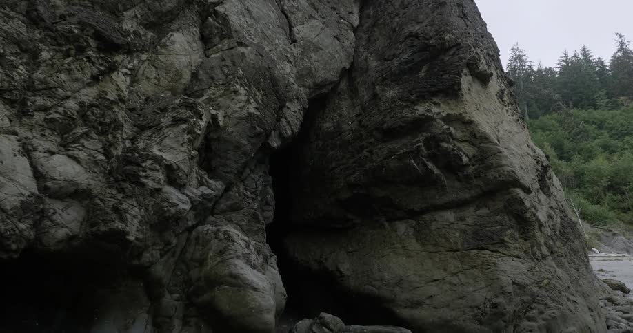 Natural cave openings in rocks and cliffs