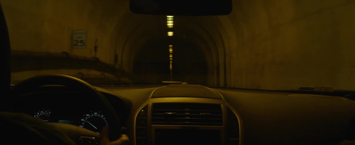 Vehicle drives into and through a tunnel