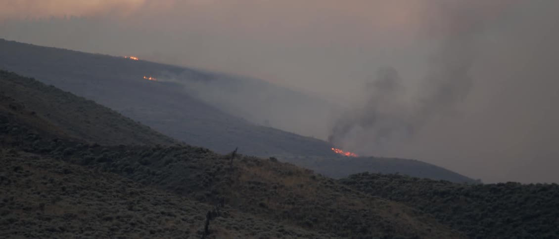 The green hills are on fire smoking