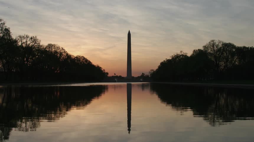 The washington monument is shown