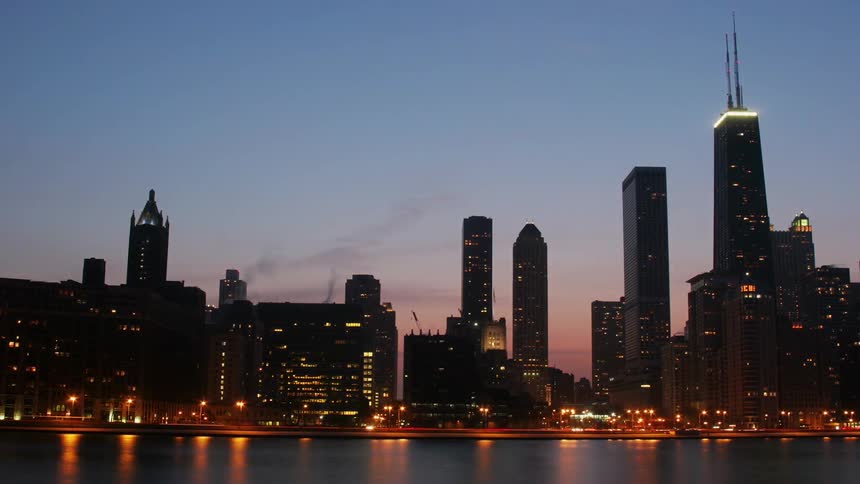 Timelapse view of a city skyline