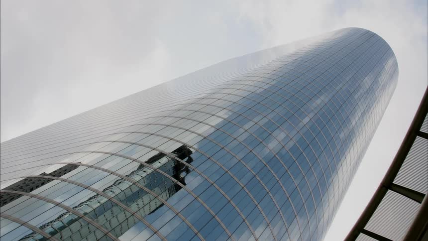 A skyscraper is shown