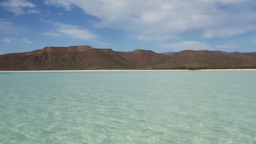 The water is clear near the shore