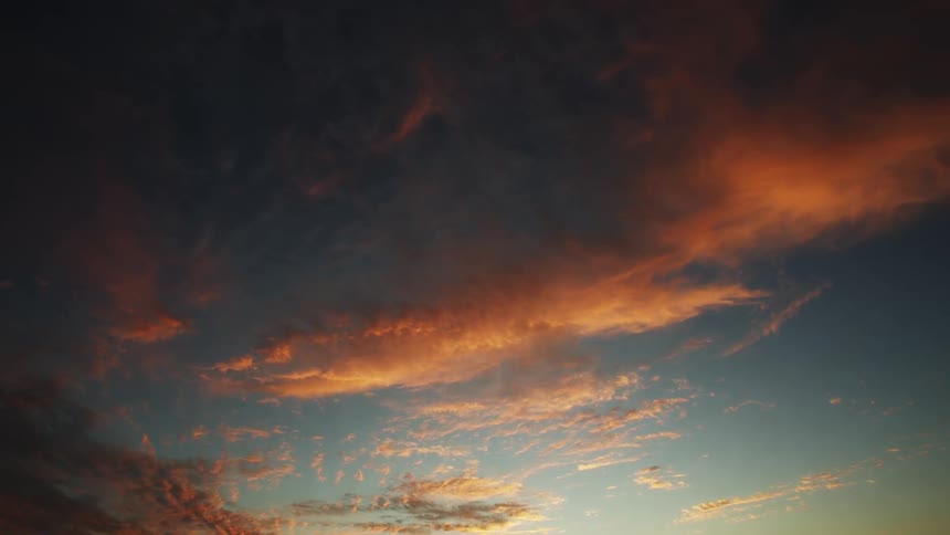 Clouds illuminated by the setting sun